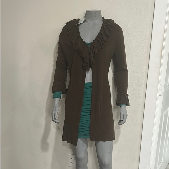 Brown Ruffled Cardigan - Picture 4 of 4